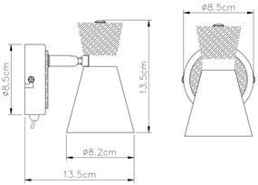 Globo 54807-1 - Fali spotlámpa AERON 1xE14/25W/230V