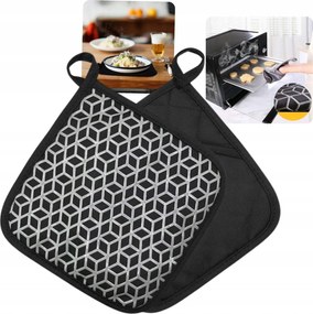 Konyhai Kesztyű És Alátét Egyben Szilikon Pamut Fekete