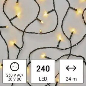 LED Karácsonyi kültéri lánc 240xLED/8 mód 29m IP44 meleg fehér
