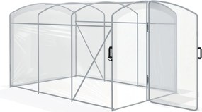 Outsunny PE Üvegház, 3 x 2 x 1,95m Alagút Üvegház, Szélálló Paradicsom Ház, 1 Ajtós Üvegház Kerthez, Balkonzonához, Átlátszó | Aosom