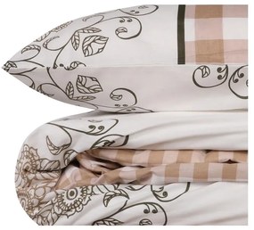 Fehér-rózsaszín egyszemélyes renforcé pamut ágyneműhuzat 140x200 cm Nazenin – Mijolnir