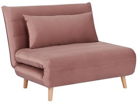 Spike Velvet állítható fotel, rózsaszín / natúr fa