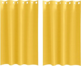 vidaXL Fekete Függöny Gyűrűkkel 2 pcs Mustár sárga 175 x 140 cm