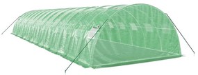 zöld acélvázas melegház 56 m² 14 x 4 x 2 m