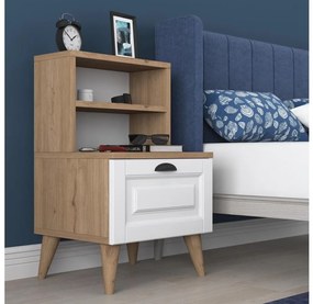 Éjjeli szekrény RANI 45x74,4 cm fehér/barna