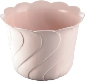 Műanyag kaspó állvány nélkül „Batik” (d=19 cm; 2 l) krémszínű