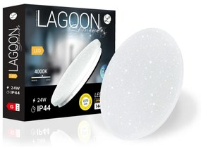 Lagoon Skinande 24 W-os ø320 mm kerek natúr fehér mennyezeti lámpa IP44