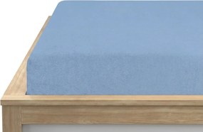 Molton mikroszálas gumis lepedő világoskék 90 x 200 cm