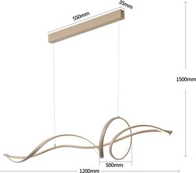 Brilagi - dimmelhető LED, kábellel függesztett csillár SIGNATURE LED/55W/230V 120x23 cm bézs + távirányító