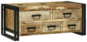 Kávézóasztal 90x50x38 cm Tömör Durva Mangóból
