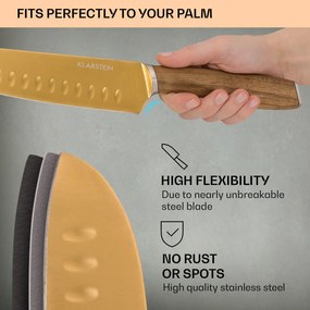 Klarstein Kazuno, késkészlet, 7 darabos, mágneses tömb, PVD, titánium felület