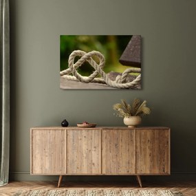 Szív kötélből képe (90x60 cm)