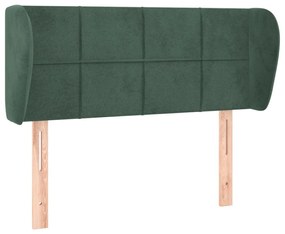sötétzöld bársony fejtámla szárnyakkal 93x23x78/88 cm