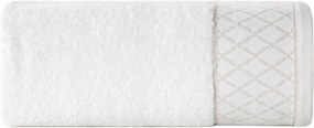 Layla pamut törölköző 50x90 Eurofirany fehér fényes bordó
