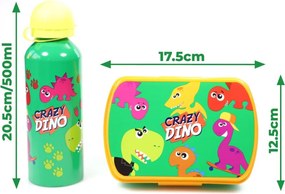 Dinoszaurusz Crazy szendvicsdoboz + alumínium kulacs szett