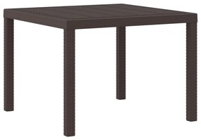 5 Részes Kerti Étkező Szett Barna Poly Rattan