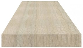 4 db tölgyszínű MDF lebegő fali polc 90 x 23,5 x 3,8 cm