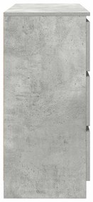 betonszürke szerelt fa tálalószekrény 100x35x76 cm