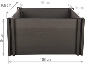 Emelt virágágyás G21 Crop 106 x 106 x 54, WPC,Eben, 54 cm