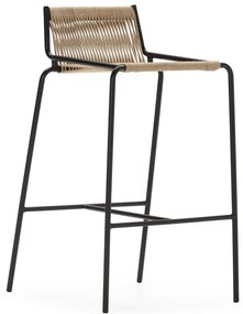 Bézs fém bárszék (ülésmagasság 65 cm) Emily – Marckeric