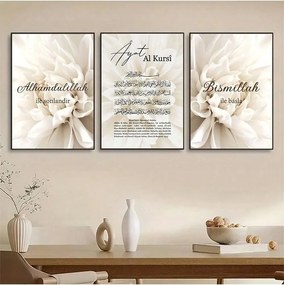 Bézs Klasszikus Poszter Szett 3 Db Felirat Virågmintås Shein 50X70