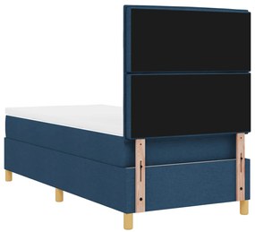 Box Spring Ágy matraccal &amp; LED Kék 100x200 cm Szövet