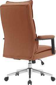 Irodai szék, barna camel ekobőr/króm, KAHIL