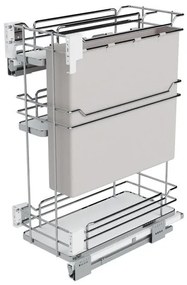 Konyhai fémrács, 300mm, oldalra szerelhető, króm-fehér, teljes kihúzás, csillapított záródás, rejtett fióksín, 3 kosár, textílzsákkal SIGE, Infinity L...