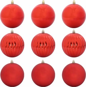 vidaXL Karácsonyi Díszszett XL 9 pcs Piros Műanyag
