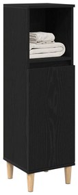 Fürdőszoba Szekrény Fekete Tölgy 30x30x100 cm Mérnöki Fa
