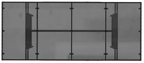 fekete polyrattan üveglapos kerti asztal 190 x 80 x 75 cm