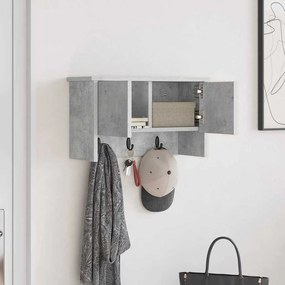 Fali Kabáthorog polcokkal Beton szürke 50 x 20 x 30 cm Faanyag