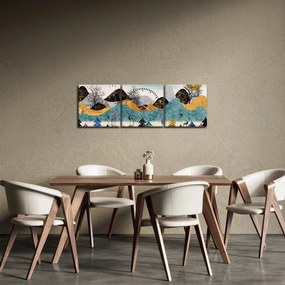 Grafikus kép szarvas (órával) (90x30 cm)