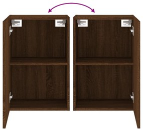 2 db barna tölgy szerelt fa fali TV-szekrény 40,5 x 30 x 60 cm