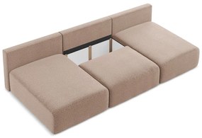Világosbarna kinyitható-tárolóhelyes sarokkanapé Kalena – Makamii