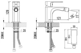 Aqualine - Bidécsap FACTOR fényezett króm