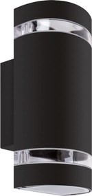 Bruno kültéri kerti homlokzati fali lámpa 2xGU10 C IP54 fekete