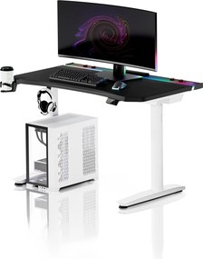 Elektromos RGB gamingasztal tartókkal, fekete-fehér, 120 cm: Diablo X-Forge 1200