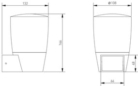 Lámpa Kerti lámpatest TORO-AU, E27, MAX.15W, IP54, AC220-240V, 50-60Hz, falra szerelhető, fekete