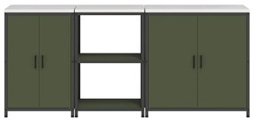 Konyhai Tároló Készlet Egyéb 3 pcs Olajzöld 210 x 50 x 92 cm