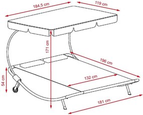 Craftfield Bahama 2 személyes pihenőágy, szürke