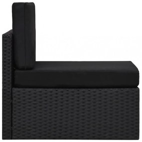 10 részes fekete polyrattan kerti ülőgarnitúra