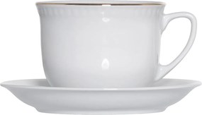 Lubiana Bécsi Csésze Szett Kávéscsésze Csészealjjal Arany Csíkos 300ML 16CM