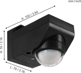 Eglo 97467 - DETECT ME 4 kültéri mozgás- és alkonyatérzékelő 12 m fekete IP44