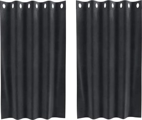 vidaXL Sötétítő függönyök 2 pcs Sötétszürke 140 x 140 cm Bársony
