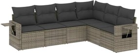 vidaXL 6 részes szürke polyrattan kerti ülőgarnitúra párnákkal