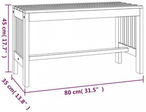 tömör eukaliptuszfa kerti pad 80 cm