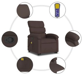 sötétbarna szövet dönthető masszázs- és állófotel