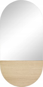 Hübsch Oak Ovális fali tükör tölgyfa panellel 100 cm