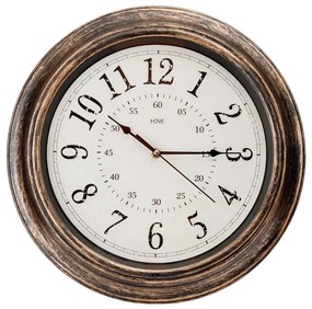 Fali óra 40 cm átmérő, 1xAA, bronz-fehér színben